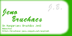 jeno bruchacs business card