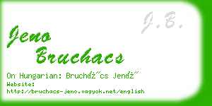 jeno bruchacs business card